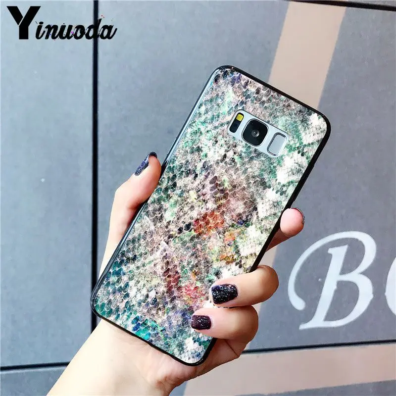 Yinuoda змеиной кожи DIY печатным рисунком чехол для телефона для samsung Galaxy S10 плюс S10E S6 S7 S8 S9 S9Plus S5 M10