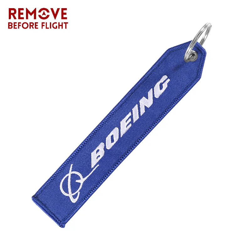 

Remove Before Flight Boeing Keychain Embroidery Special Tag Label Aviation Key Chains for Gift OEM Key Ring Fashion Jewelry