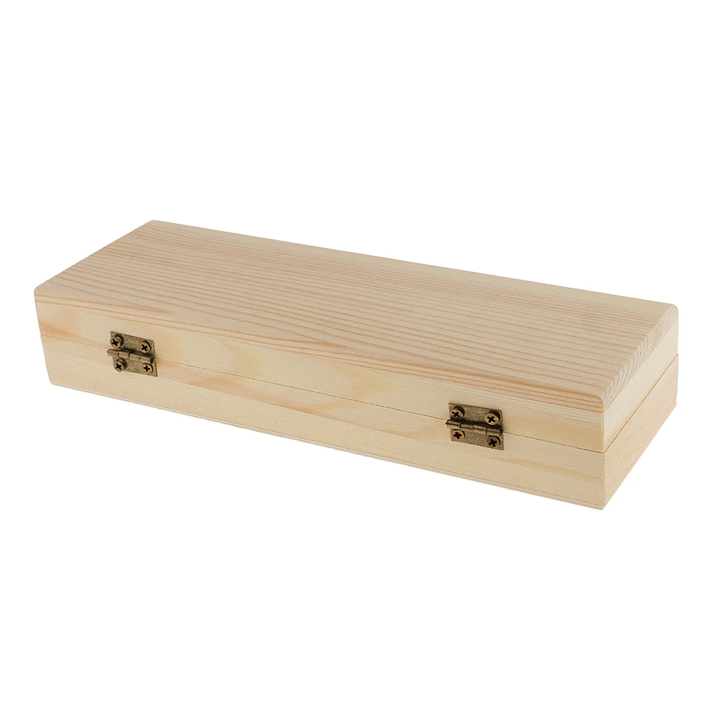 Set of 2, Unfinished Jewelry Trinket Storage Box Wooden Organizer Gift Case