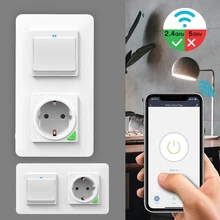 

EU Home Smart Power Combination Wall Switch 120 86 Wifi Control APP Control Remote Monitor Switch Works With Google Home Alexa