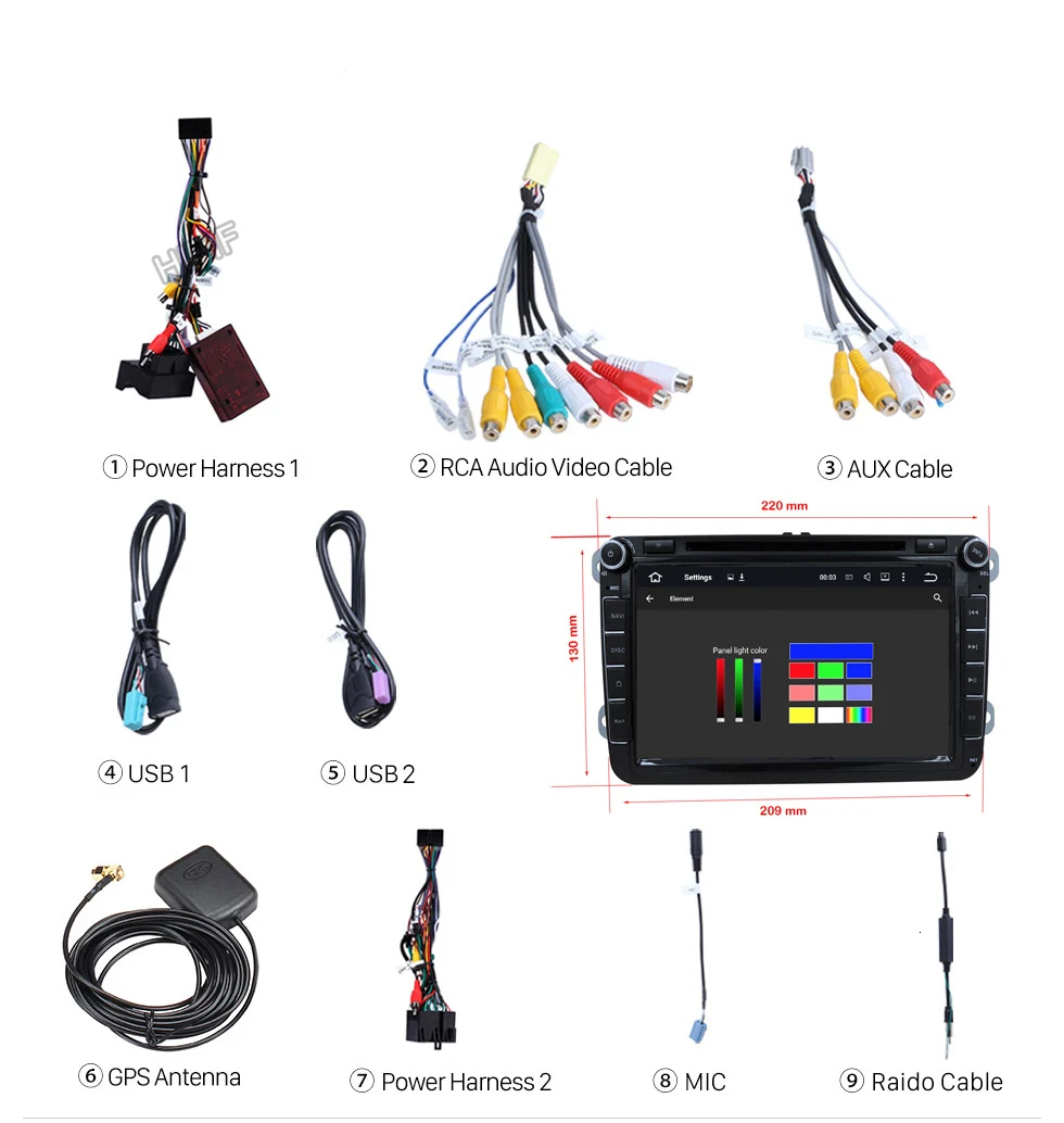 Excellent IPS DSP Android 9.0 2 din multimedia PLAYER For VW passat CC 3C b5 b6 golf 5 6 polo tiguan Turan Seat Altea Toledo BORA RADIO 28