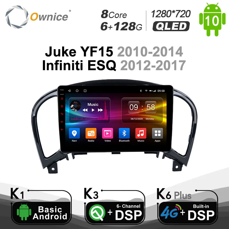 

1280*720 720P Android 10,0 автомобильный Радио dvd-плеер GPS для NISSAN JUKE 2004 - 2016 GPS навигация 4G LTE BT 5,0 SPDIF 6G + 128G