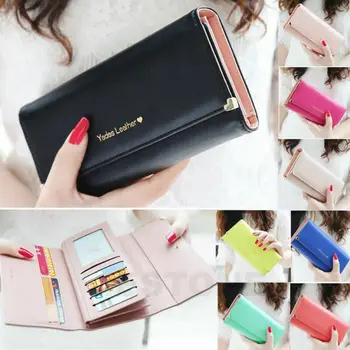 

Women Ladies Leather Slim Wallet Long Zip Purse ID Credit Card Phone Holder Case Clutch Handbag