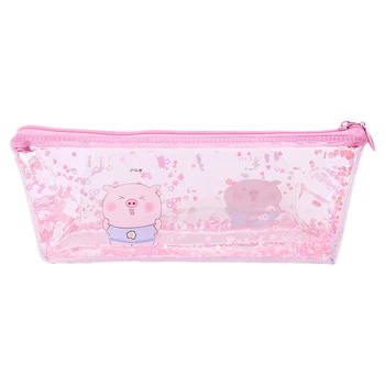 

1Pc Pencil Case Pig Quicksand Oil Pvc School Pencil Box Pencil Case Pencil Bag School Supplies Stationery