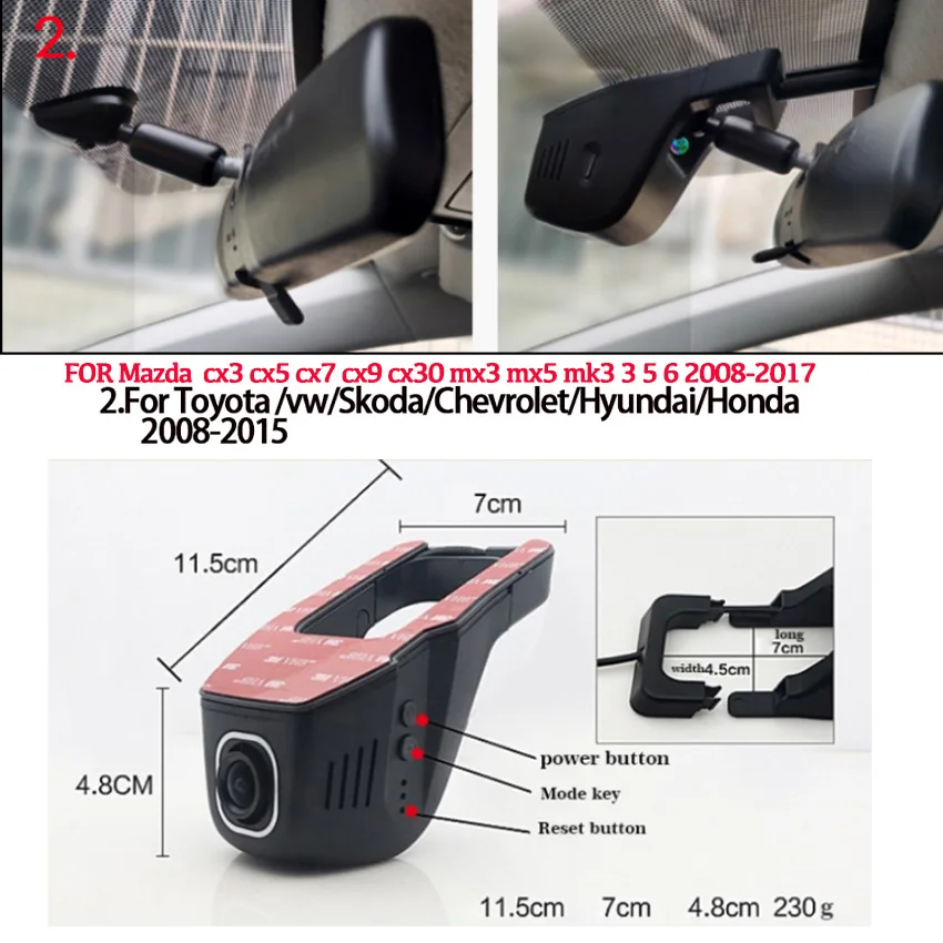 Car DVR Dash cam Camera Video Recorder for Mazda Angksela atenza axela cx3 cx5 cx7 cx9 cx30 mx3 mx5 mk3 3 5 6 2014~2020