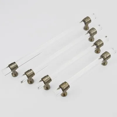 

3.75" 5" 6.3" Dresser Pulls Drawer Handle Acrylic Clear Gold Dresser Pulls Kitchen Cabinet Door Handle Pull Knob Hardware Modern
