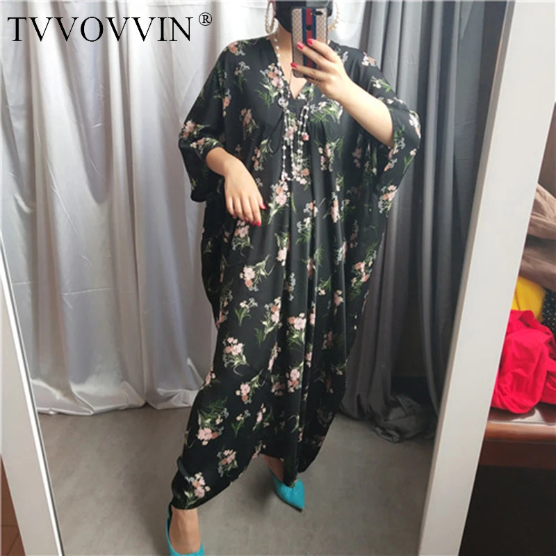 Tvvovvinin модное женское шифоновое длинное платье свободного покроя большого размера Лето Новинка дамское платье Повседневная Европейская Женская одежда C144