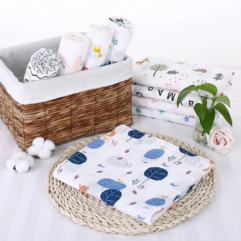 

1Pc Baby Muslin 100% Cotton Baby Swaddles Soft Newborn Blankets Bath Gauze Infant Wrap Sleepsack Stroller Cover Play Mat
