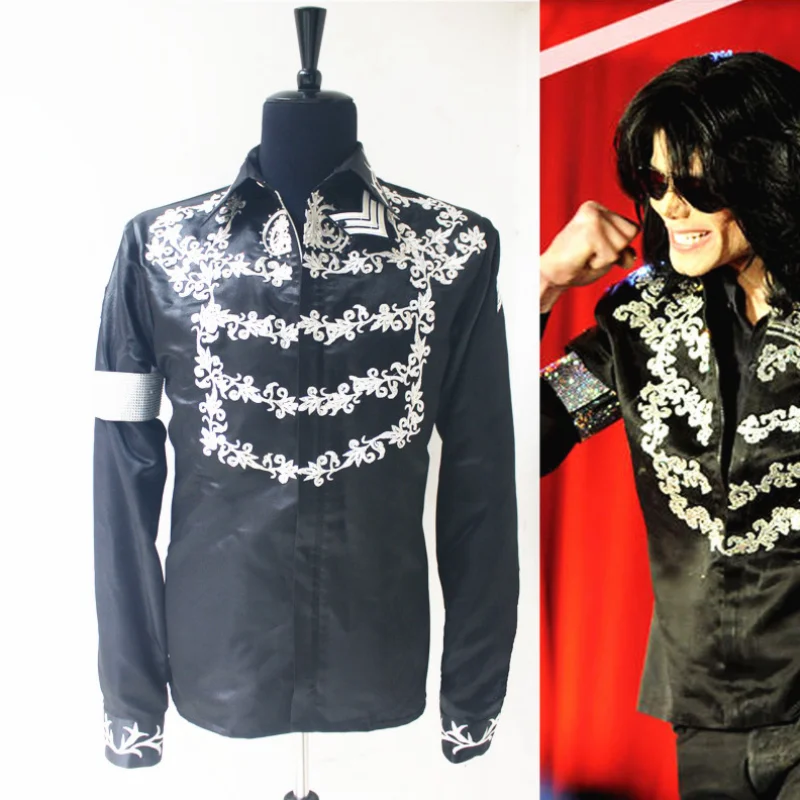 Disfraz profesional MJ de MICHAEL JACKSON chaqueta negra camiseta diamantes | Дом и сад