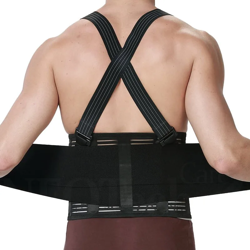 US Waist Support Belt Heavy Weight Lifting Lumbar Work Lower Back Brace Strap 