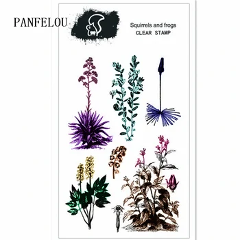 

PANFELOU 11*16cm Wild flowers Transparent Clear Silicone Stamp/Seal DIY scrapbooking/photo album Decorative clear stamp sheets