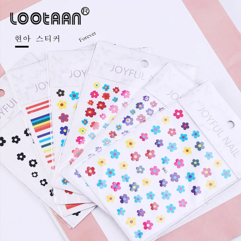 

Lootaan Cartoon Flower Nail Sticker Fruit Flowers Plumeria Nail Design Sticker Nail DIY Nail Art Nail Polish Sticker
