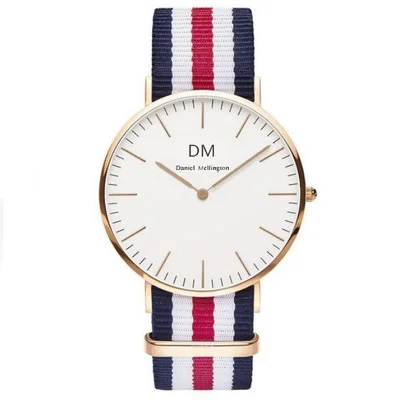 

Outdoor Sports Quartz Watch Logo Canvas Nylon Cloth with Ultra-Thin Dial British Style Men And Women's Watch Wholesale