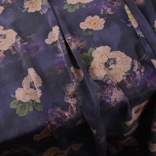 Цифровая Струйная настоящая атласная ароматная облачная пряжа, 1,1 метров в ширину, специальная настоящая атласная ткань buttercup, Летняя шелковая ткань