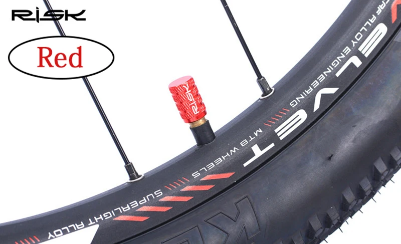 Schrader-Red 10 шт. RISK Bike Presta Schrader колпачки для клапанов MTB дорожный велосипед покрытые шинами французские американские Пылезащитная защита шин 7 цветов - Цвет: Schrader-Red