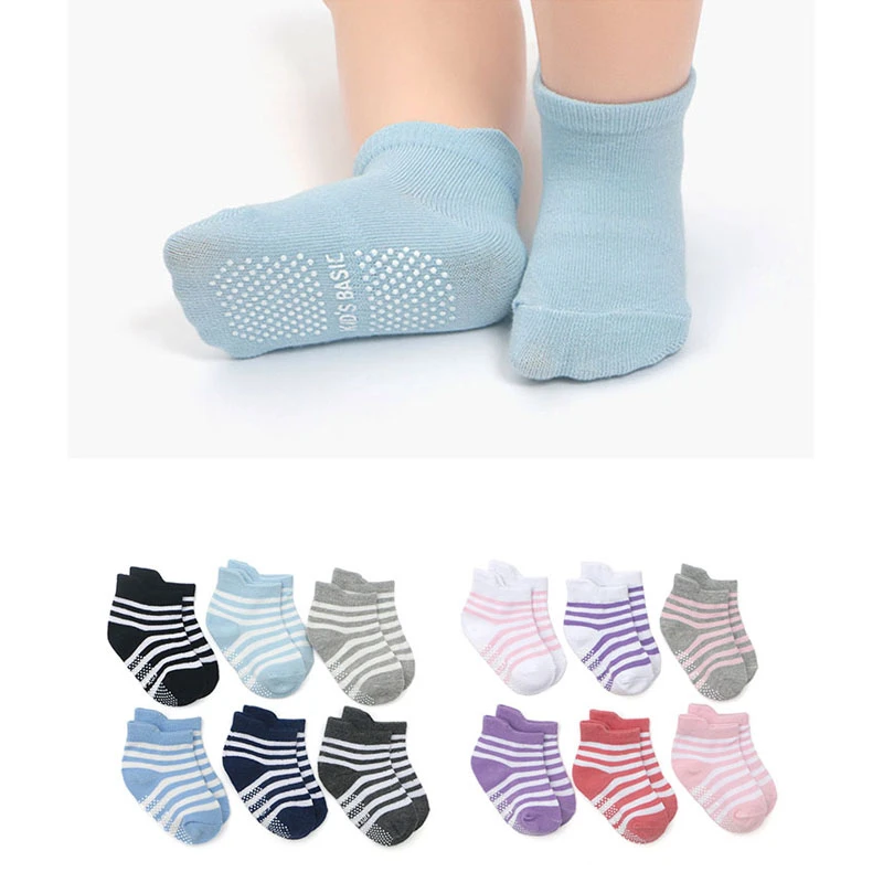 Llanura Claraboya Compañero Calcetines antideslizantes de algodón para bebé, medias de Interior para  niño y niña, para primavera y verano, novedad, envío gratis, 6 pares|Medias|  - AliExpress