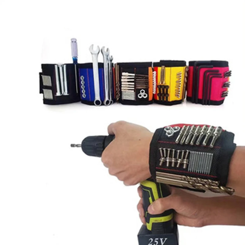 Strong Magnetic Wristband Portable Tool Bag For Screw Nail Nut Bolt Drill Bit Repair Kit Organizer Storage | Инструменты