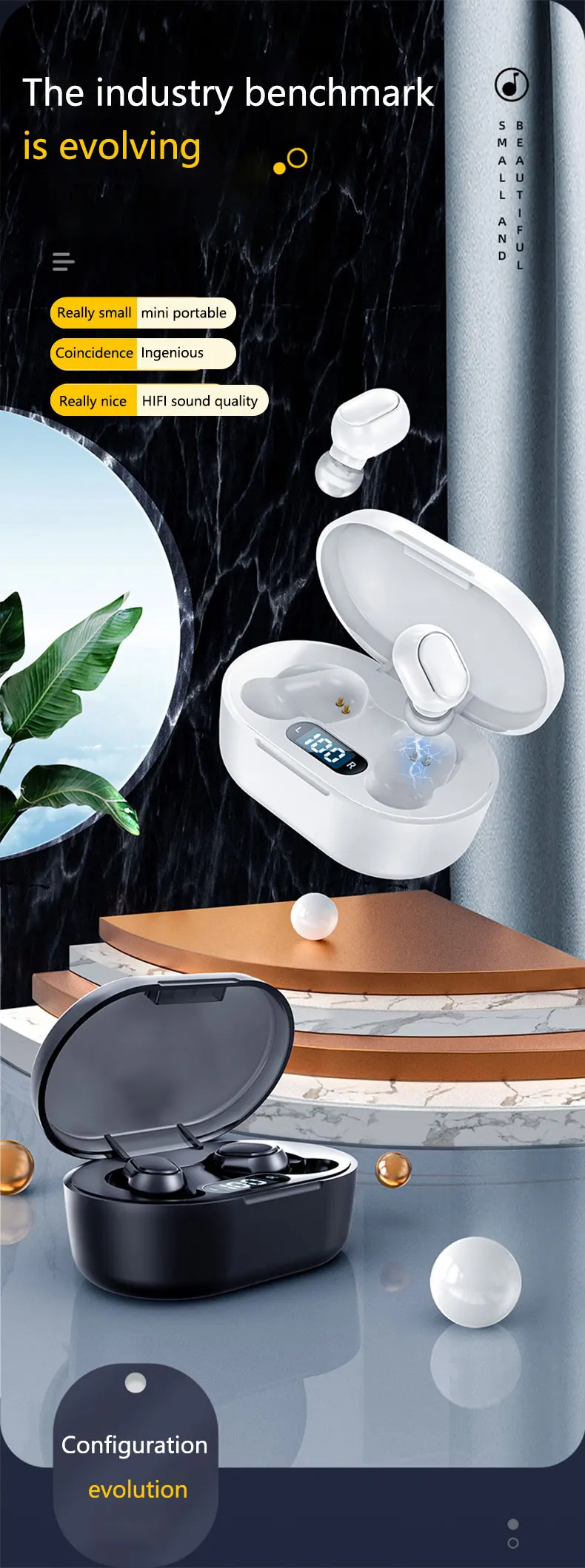 Caridite I7 TWS Bluetooth Earphone New Arrival Wireless Super Bass Stereo Headset LED Digital Display Earbuds Portable Headphone