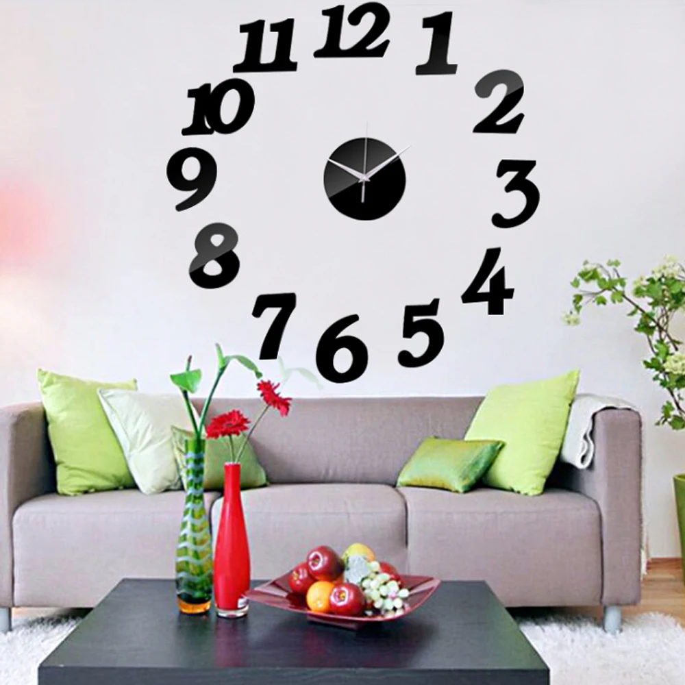 3D Wall Clock Acrylic Mirror Wall Stickers Modern DIY Wall Clocks Home Decor Living Room Quartz Needle reloj de pared 2020 NEW 11