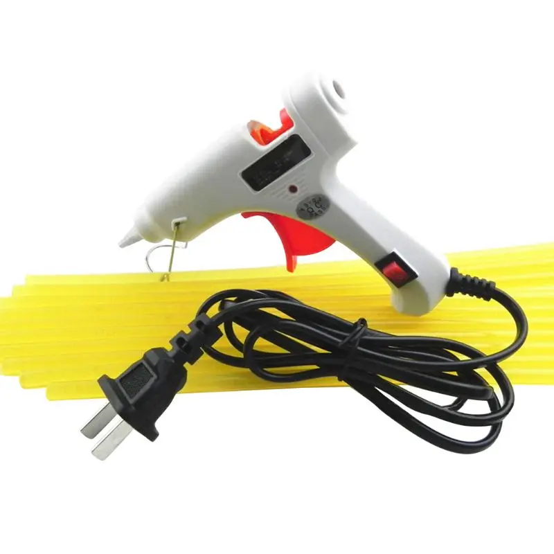 

20W Hot Glue Gun Kit Mini Adjustable Melting Gluer with 10Pcs Glue Sticks DIY Home Handmade Tools