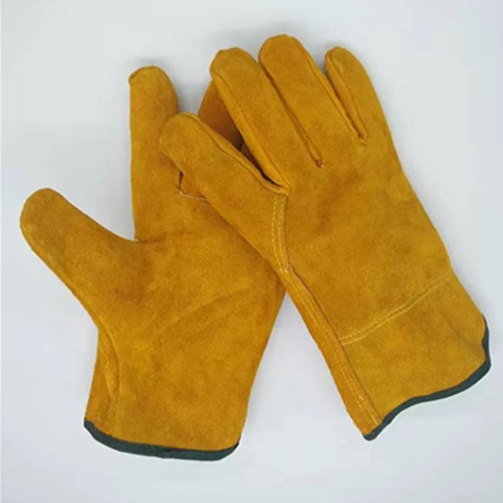 Welding gloves welder labor protection anti-scalding soft leather high temperature resistance short wear-re | Багаж и сумки