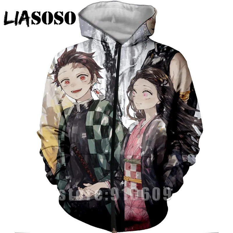 9 Новые осенние женские и мужские толстовки с 3D принтом Kimetsu No Yaiba, пальто, куртка в стиле панк, толстовка в стиле аниме Харадзюку, толстовка с капюшоном на молнии в стиле рок - Цвет: 9
