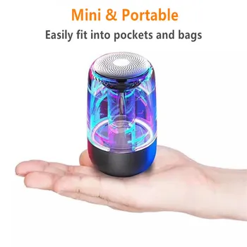 

2020 New Mini Portable Wireless Bluetooth Speaker Bass with Colorful Light Indoor Outdoor Subwoofer Fashion TWS Music Speakers