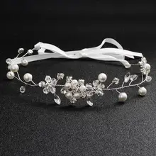 Роскошный жемчуг ручной работы невесты головной убор стразы свадебные волосы для женщин хрустальные аксессуары для украшения волос TS24