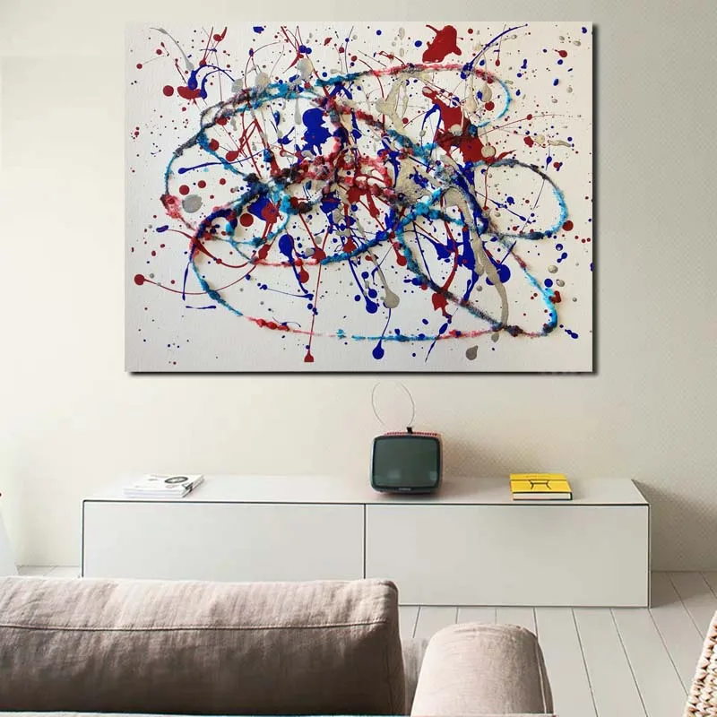 Karya Seni Abstrak Jacksones Pollocker Kanvas Poster Cetak Dinding Seni Lukisan Dekoratif Gambar Modern Kamar Tidur Dekorasi Rumah Painting Calligraphy Aliexpress