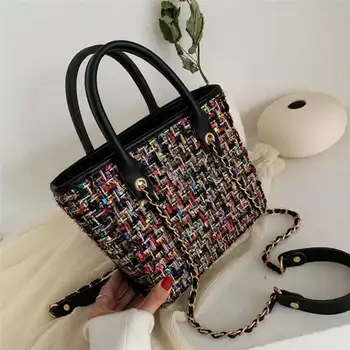 

Wool Women's Designer Handbag High Capacity Chain Shoulder Messenger Bag Elegant Female Tote Bag 2020 Fashion New High Quality