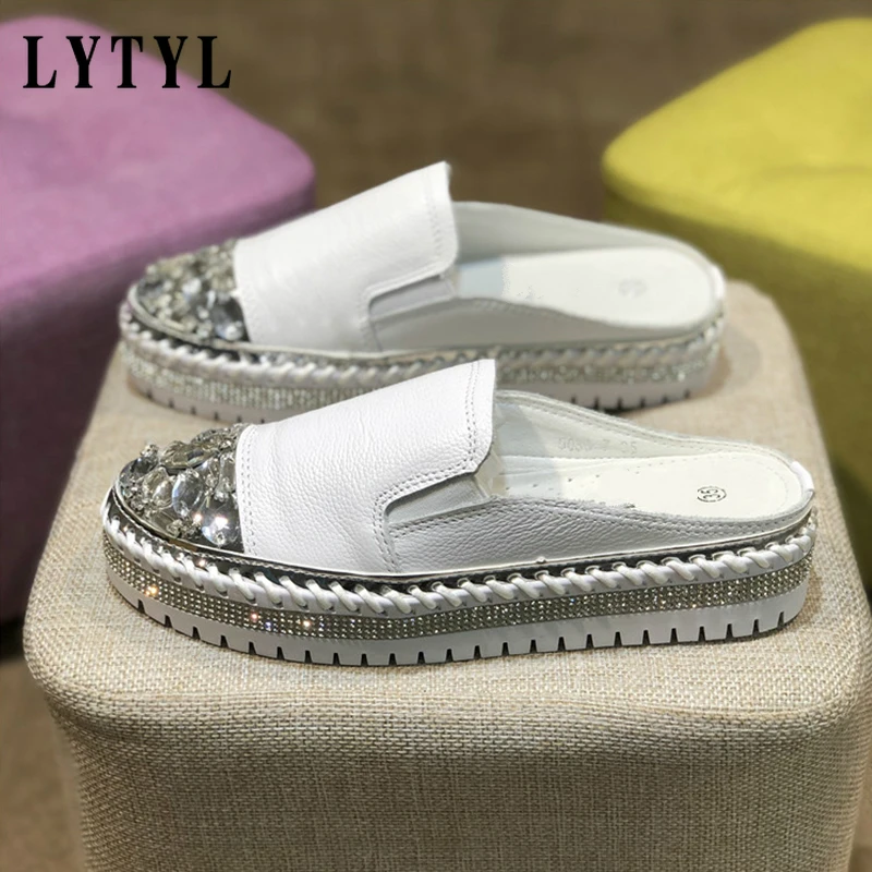 rhinestone platform slides