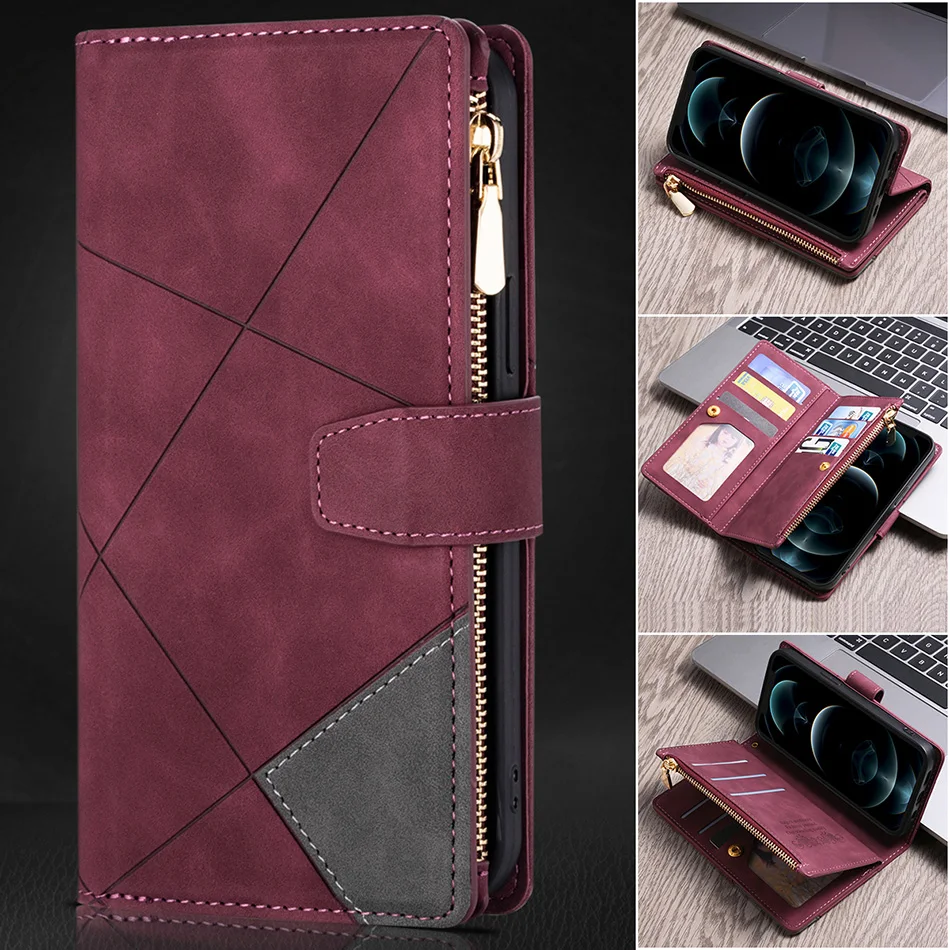 Ultra Thin Zipper Cover For iPhone 13 Mini Case iPhone 6 6S Plus 7 8 X 10 XR XS Max 11 12 iPhone11 Pro Max SE 2020 Stand Fundas iphone 12 pro max wallet case