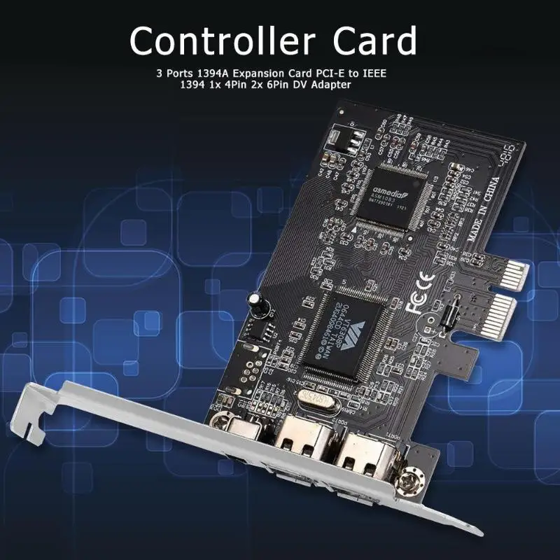 3 порта 1394A Плата расширения PCI-E 1X к IEEE 1394 DV видео адаптер 1x 4Pin 2x 6Pin контроллер для настольных ПК