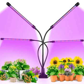 

Dimmable Horizontal Plant Plant Light Indoor Plant Light with Red Blue Spectrum, Adjustable Gooseneck, 3 9 12H Timer, 3 Switch M
