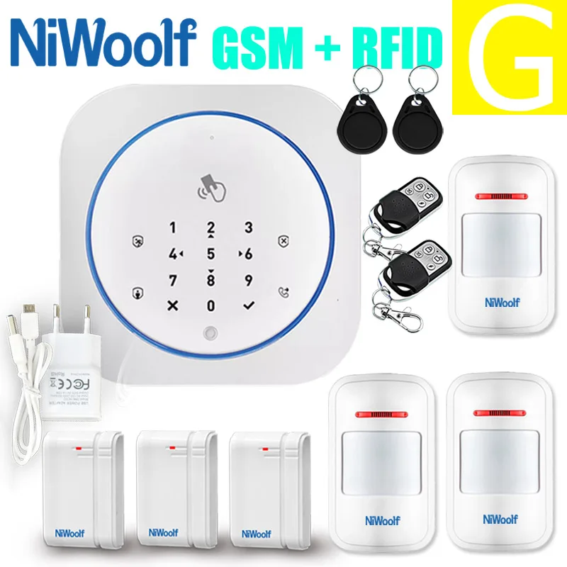 GSM сигнализация Wi-Fi GSM сигнализация домофон дистанционное управление Автонабор 433 МГц детекторы IOS Android Tuya приложение управление сенсорная клавиатура - Цвет: G