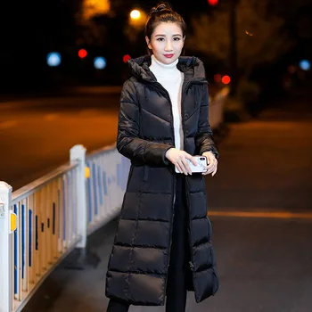 

Black Winter Parkas Women Long Thick Warm Parka Coat Female Plus Size 3XL 2020 Fashion Slim Hooded Cotton Padded Down Jacket