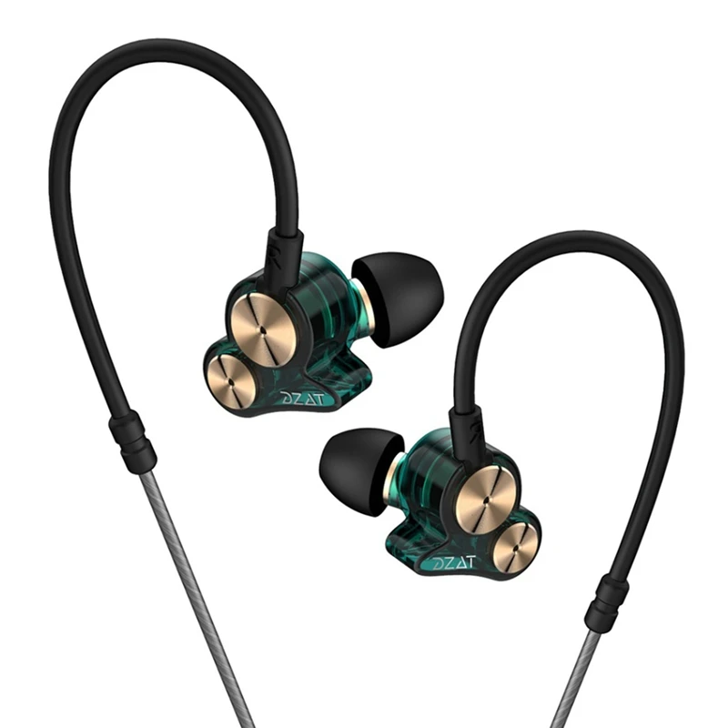 

Dzat Dt-05 Double Dynamic Subwoofer Headphones In-Ear Mobile Phone Universal K Song Hanging Ear Sports Music Headphones(With Whe