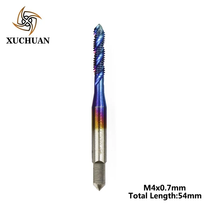 M4x0.7 1 шт. HSS 6542 винтовой кран сверло M2-M6 нано синий покрытием спиральный резьбовой кран Метрическая машина Резьба Кран дрель - Цвет: M4x0.7