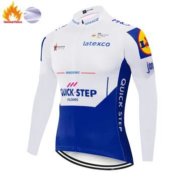 

2020 NEW team quickstep mens cycling jersey Winter Thermal Fleece Bicycle ropa de ciclismo hombre Moutain Breathable Bike jersey