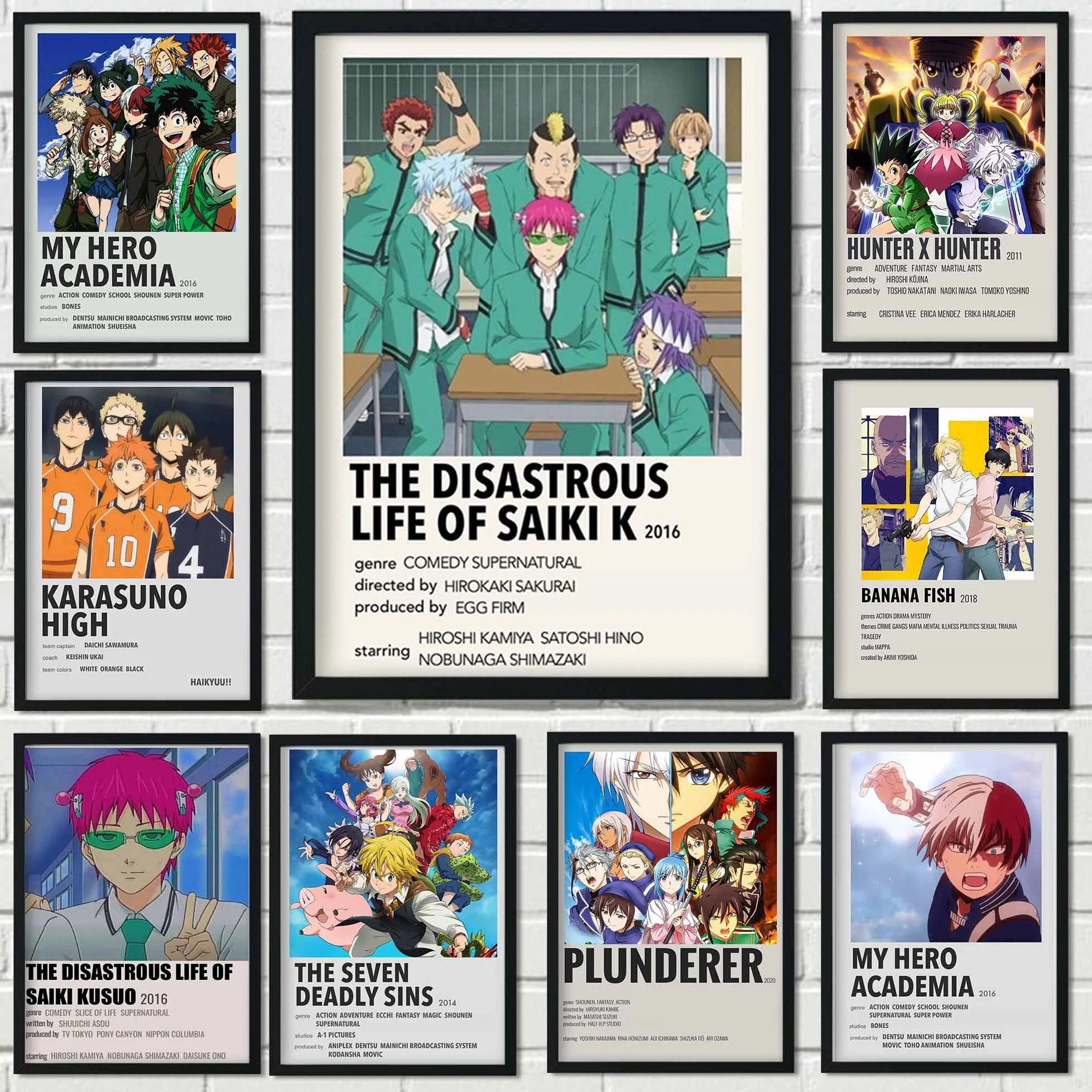 Аниме постер Коллекция аниме Сказочный хвост Death Note Hunter × Haikyuu! Декоративный