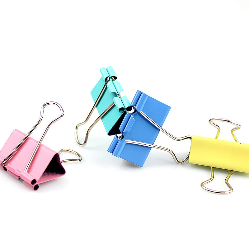 Clips metálicos de colores para Carpeta, Clip de papel de 3x2cm