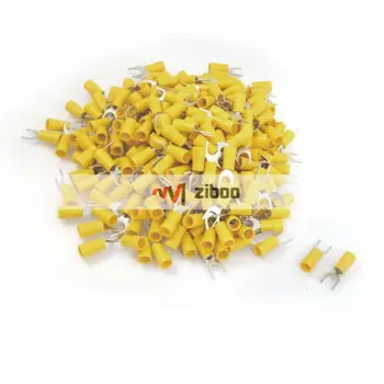 

500Pcs SV5.5-6S 12-10 AWG PVC Sleeve Insulating Fork Terminals Connector.