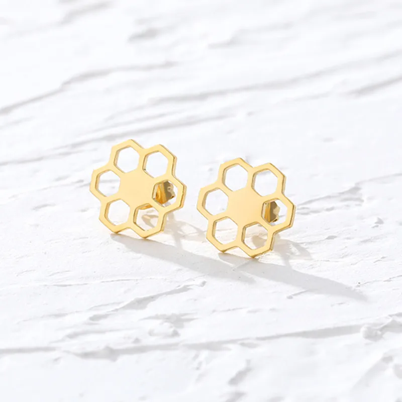 Минимум крошечные Изящные сотовые серьги Модные ювелирные изделия женские милые