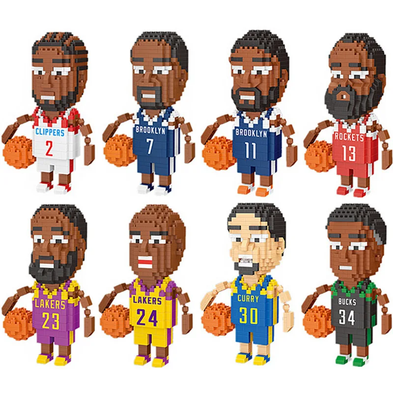 

Mini Building Blocks Brick Toys Cartoon Basketball Character Model Educational Blocks Toys for Children