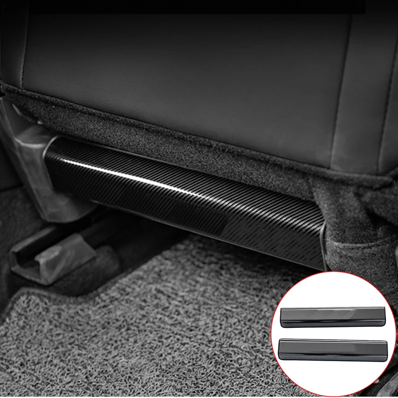 

Car Interior Rear Seat Anti-kick Carbon Fiber Cover For Mazda 3 M3 2017- 2020 Stainless steel rear seat kick plate Interior kick