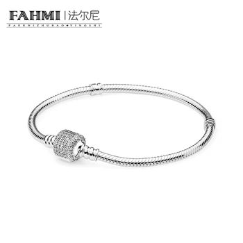 

FAHMI 100% 925 Sterling silver 1:1 Original Authentic 590723CZ Charm Basic Bracelet Suitable DIY Beaded Women Jewelry
