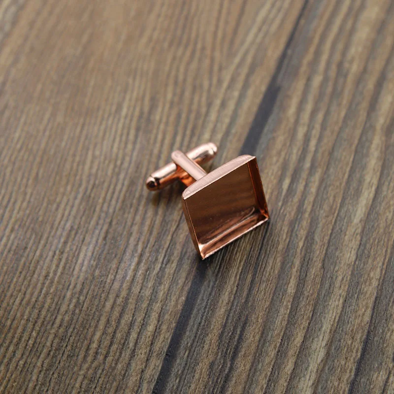 rose gold 10 шт. 16 18 20 25 мм медь Пустые Квадратные Запонки база для ювелирных изделий запонки зажимы для галстука Кабошон Установка DIY Одежда - Цвет: rose gold