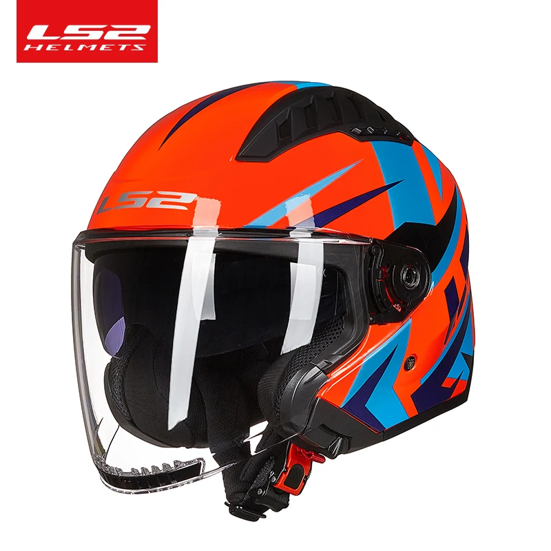 Original LS2 COPTER Retro Motorcycle Helmet with Dual Lens Scooter Man Women Vintage capacete ls2 of600 open face casco moto