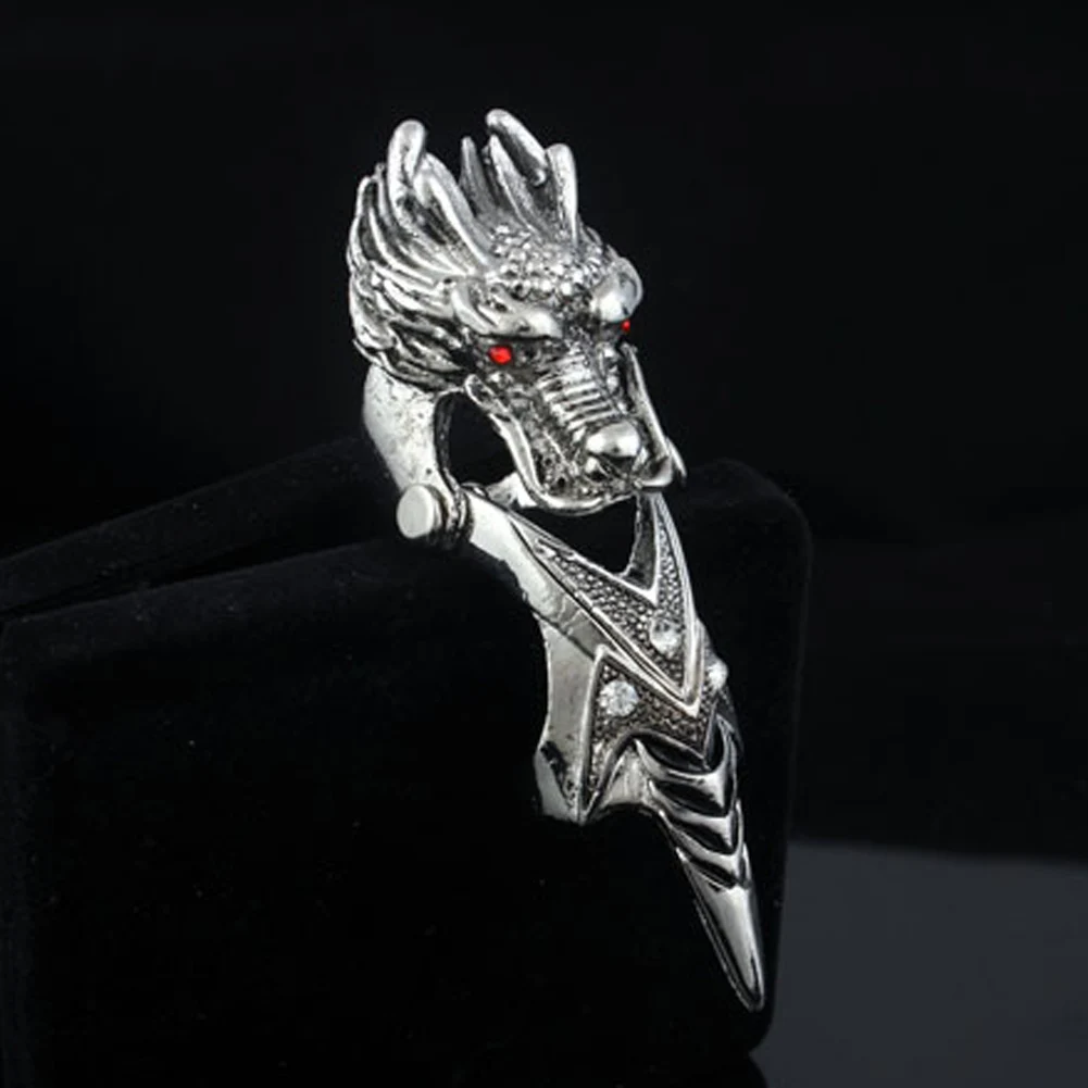 Dragon Ring Vintage Men Jewelry Cone Joint Chinese Domineering Activities Bicyclic Finger Stainless Steel Rings