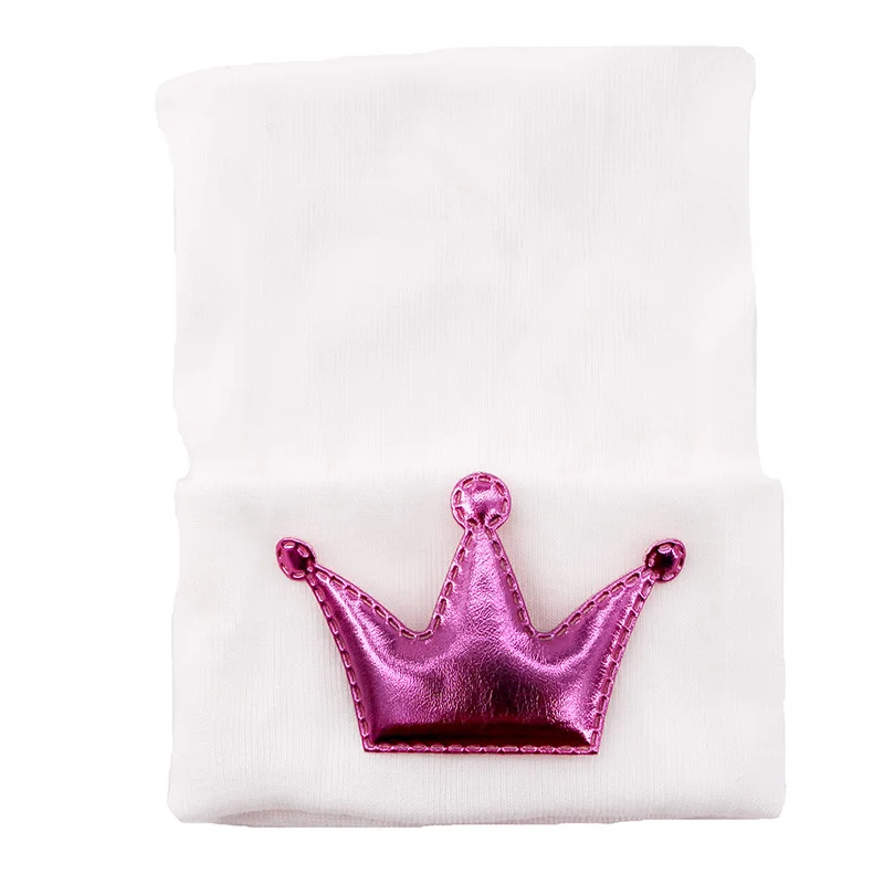 baby girl boy crown Bow Cotton Beanies hats newborn Toddler summer spring soft Knit hat white caps accessories clips for childs
